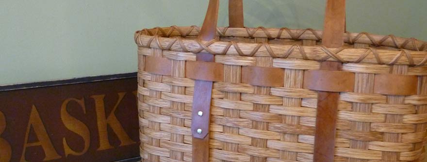 Leather Handled Tote Basket