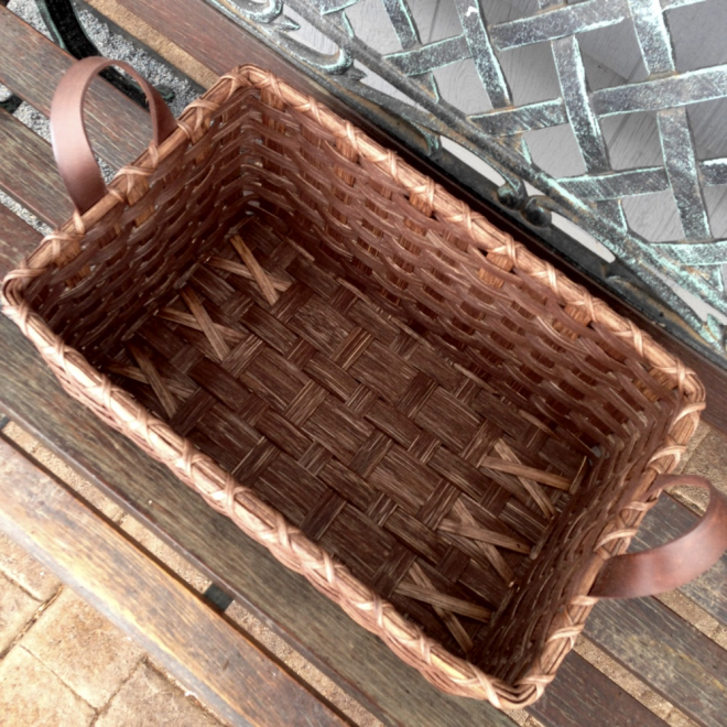 Leather Handled Storage Basket